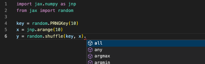 VSCode Intellisense Screenshot